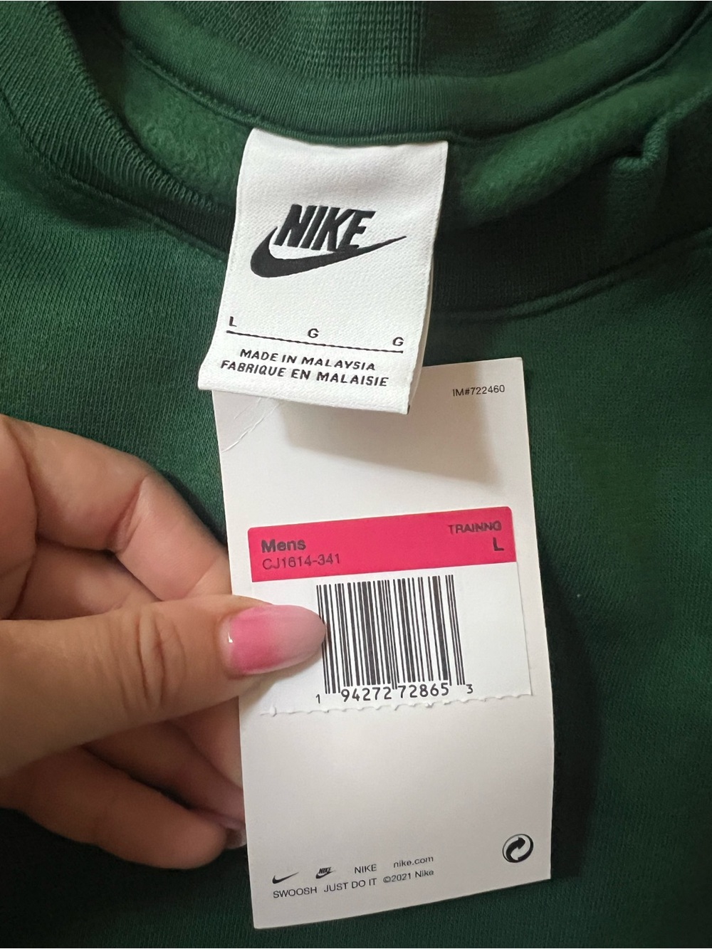 NWT Nike Green Team Club Training Crew Sweatshirt Size Large - Picture 4 of 4